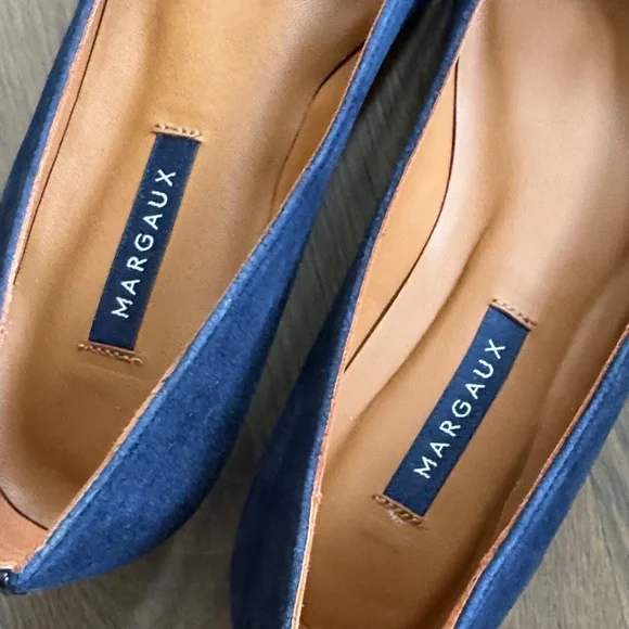 Margaux Navy Suede Flats - Picture 2 of 6